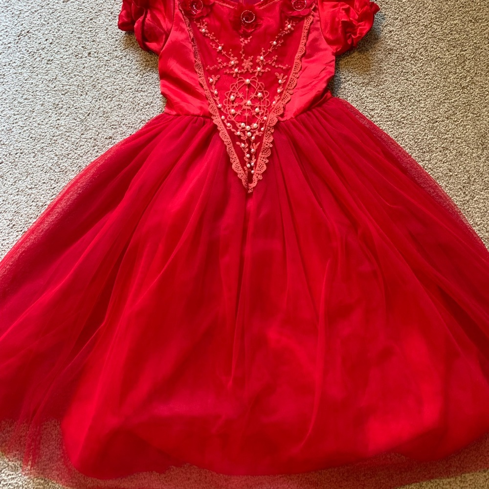 Trish Scully Little Red Dress & Cape - Costume or Holiday Girls Size 8